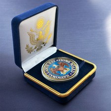 U.S. National Labor Relations Board NLRB Challenge Coin in Blue Velvet Case ·NEW picture