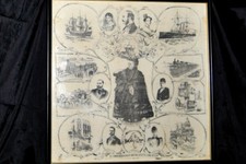 Antique Original Print on Silk