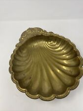 Mid Century Modern Brass Shell Platter Bowl picture