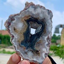 127G Natural Black Flower Agate SlabThick Slice Crystal Museum level /Moroccan picture