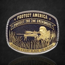 Montana Silversmiths Chris Kyle Protect 2nd Amendment Buckle Retail $55 ~ NEW picture