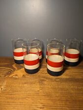 Vintage Vinyl Clad Wrapped Glasses Red White Blue picture