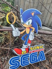 Huge Sonic Sega Metal Sign Arcade Video Game Room 12