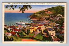 Catalina Island CA-California, Avalon & Bay, P K Wrigley House Vintage Postcard picture
