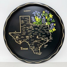Vintage Texas State Tray MCM Kitschy Barware Graphic Souvenir Decor Platter picture