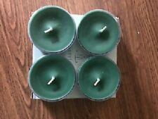 Partylite 1 box of 4 GREEN BALSAM SNOW EXTRA LARGE Tealights NIB picture