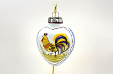 Vintage HB Henriot Quimper 1990 Noel Christmas Ornament Rooster Faience France picture