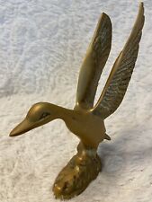 Vintage Brass Wings Up Flying Duck Mallard Figurine Sculpture Bird Paperweight picture