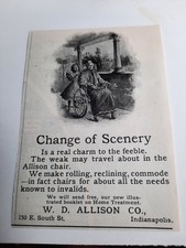 1900 Original Ad Allison Chairs  W.D. Allison Co.  Indianapolis,  IN picture