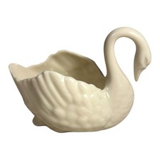 Vintage Lenox Porcelain Swan Trinket Dish with Green Wreath Stamp picture