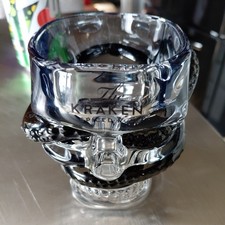 The Kraken Black Spiced Rum Skull Rocks Glass Barware Collectible One  picture