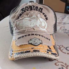 Harley-Davidson Great Dane Productions Distressed Patchwork Adjustable Cap picture