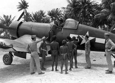 WWII Photo F4U Corsair US Marine Fighter Pacific   WW2 B&W World War Two / 5111 picture