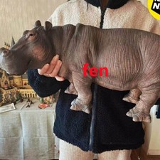 Emulation Hippopotamus Figurine Painted Model Animal Sculpture Ornament Model picture
