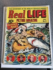 Real Life Comics Picture Magazine #11 Classic Schomburg Shark Cover Golden Age picture