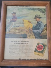 Vintage 1942 Lucky Strike Ad Ernest Fiene Framed WW2 Era. picture