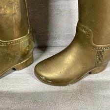 Vintage Solid Brass Riding Boot Book Ends, Ralph Lauren style, Made In Korea picture