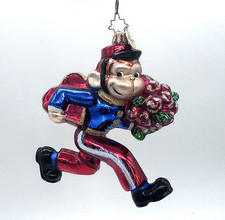 RARE  Christopher Radko Love Monkey Valentine Glass Christmas Ornament  5