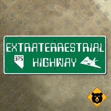 Nevada Extraterrestrial Highway road sign State Route 375 Rachel Nighthawk 20x7 picture