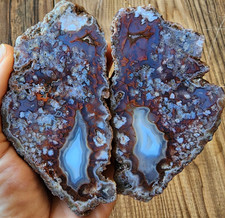14.2 oz (402 gr) Red & Blue Agate, Par de ágatas, Agata Pāris, Agat Par, アゲートのペア picture