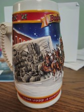 Budweiser Beer Holiday Stein 1999 CS389 A Century of Tradition 1900-1999 Ltd Ed. picture