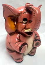 VINTAGE PINK ELEPHANT BANK MARKED JAPAN  picture