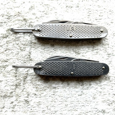 Vtg 1984 & 1977 Camillus U.S. Military Pocket Survival Camp Knife USA 4 Function picture