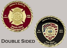 Philadelphia & Ocean City NJ Fire Department Chief Service Challenge Coin  J#25 picture
