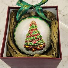 RARE 2003 Waterford Holiday Heirlooms Tree FTD Blown Glass Ornament With Box picture