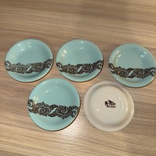 Vintage Crown Lynn Air New Zealand Butter Pat Dish 1965 DC-8 First Class x5 picture