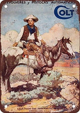 1925 Colt Firearms Vintage Look Reproduction Metal Tin Sign 8X12 Inches picture