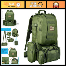 Large 60L Tactical Military Backpack, Assault Rucksack, Molle Detachable Bag, Ar picture