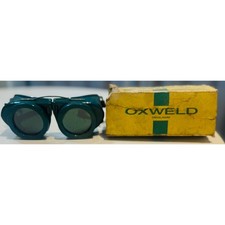 Vintage Oxweld Green Plastic Welding Goggles Glasses Original Box Steampunk Prop picture