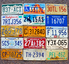 LOT of 15 License Plates 10 States USA License Plate Tag Craft Condition READ picture
