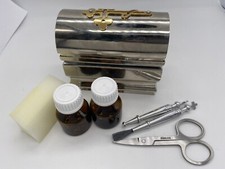 Elegant Metal Ortxodox Baptismal Box with Exquisite Detailing 3.93