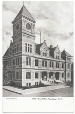 Post Office Manchester NH c1905 Undivided Back Souvenir Postcard picture