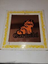 Vintage Garfield the Cat Glass Mirror Picture Carnival Prize 6 X 6  picture