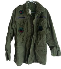Vintage US Air Force Coat Small Green Cold Weather Field OG 107 M65 Jacket 80s picture