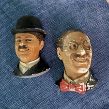 Legend Products Charles Chaplin Groucho marks Chalk Wall Plaques Set of 2 1984 picture