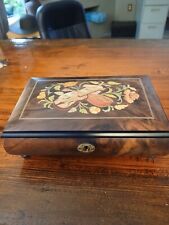 Timeless 30 Note Hand Crafted Musical Jewelry Box  Floral Inlay  picture