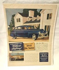 VTG 1941 Orig Magazine Ad DESOTO Car Stop Start Go Without Shifting 10.5 X 14 picture