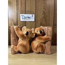 2 Vintage 1970’s Ceramic Brown Australian Koala Bear Wildlife Bookends/Set picture