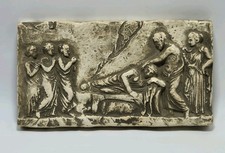 Vintage Squibb Ceramic Roman Scene Bas Relief Plaque Office Home Decor MCM picture