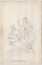 VTG 1991 Wolverine & Gambit X-Men Sketch on Marvel Comics 11x17 Paste Up Board picture