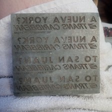 Woodblock print. Trans CARIBBEAN A NUEVA YORK TO SAN JUAN  picture