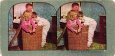 1899 T.W. Engersoll Antique Stereoview Card Stereoscope Children Playing picture