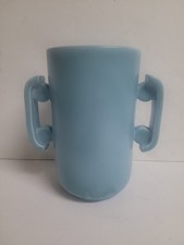 Art Deco 1940s Stangl Pottery USA #3102 Blue Art Double Handle Vase 7