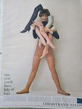 1958 Women's Chemstrand Nylon Pantyhose Glittery Lacy Leafy Legs Vintage Ad  picture
