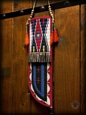 Indian Beaded Cover Native American Sioux Handmade Knife Sheath picture