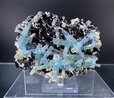 380g Rare Natural aquamarine cluster quartz Crystal Mineral Specimen Namibia picture